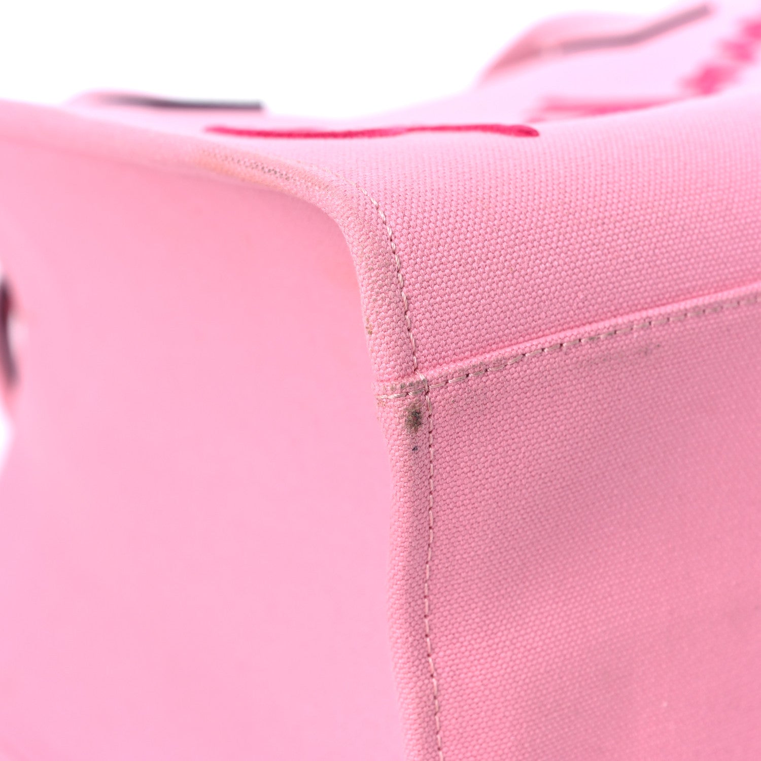 Versace Canvas Suppler Calfskin Cabas GV Signature Tote Pink 7 of 23