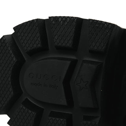 Gucci Tweed GG Monogram Lace Up Combat Ankle Boots 36 Black 8 of 12