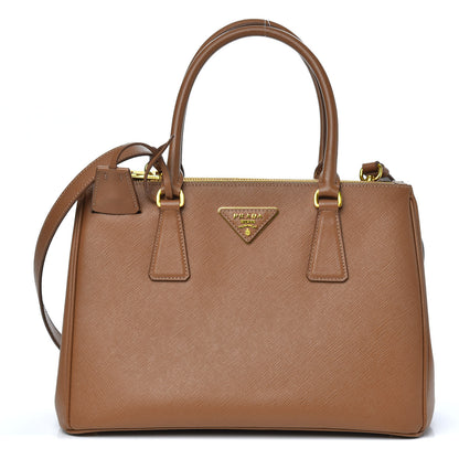 Prada Saffiano Small Galleria Double Zip Tote Caramel 1 of 10