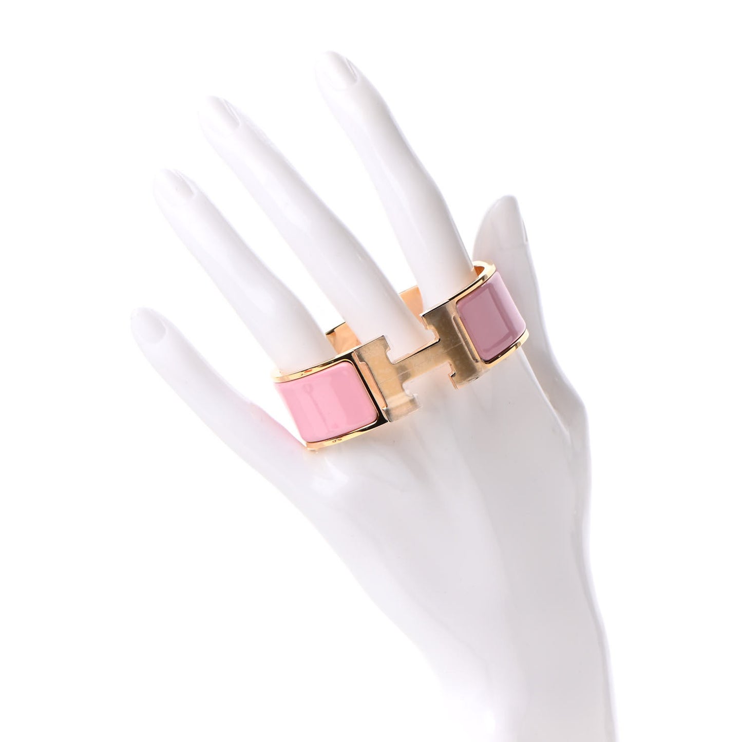 Enamel Wide Clic Clac H Bracelet PM Rose Nacarat