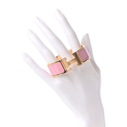 Hermes Enamel Wide Clic Clac H Bracelet PM Rose Nacarat 2 of 6