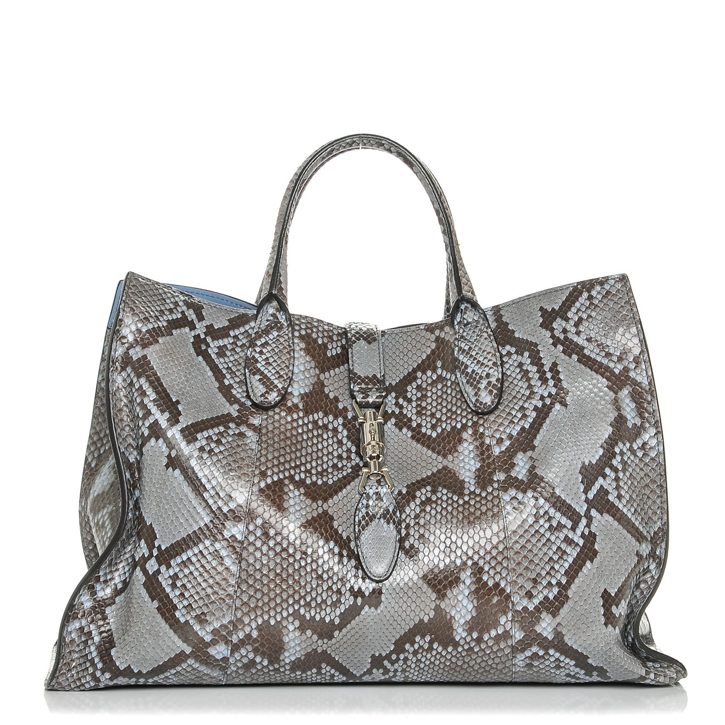 Python Medium Jackie Top Handle Bag Aquamarine