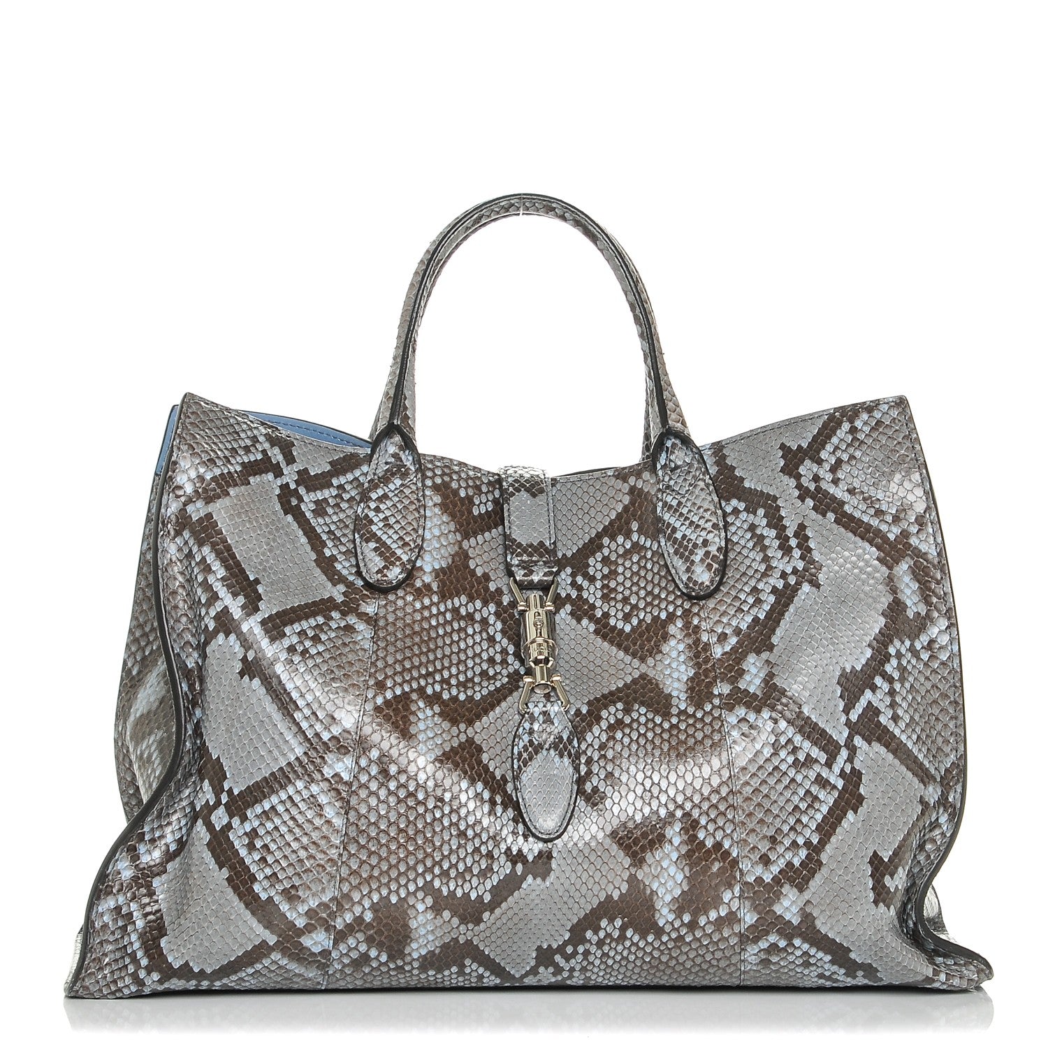 Gucci Python Medium Jackie Top Handle Bag Aquamarine 1 of 9