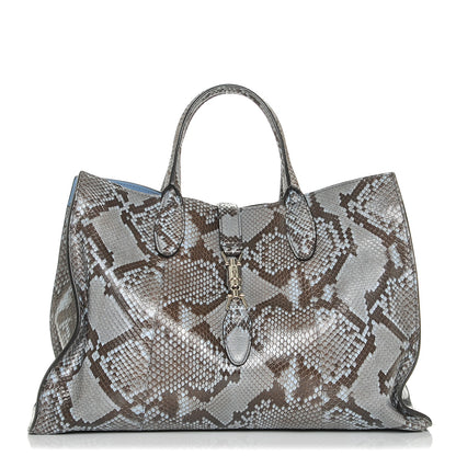 Gucci Python Medium Jackie Top Handle Bag Aquamarine 1 of 9