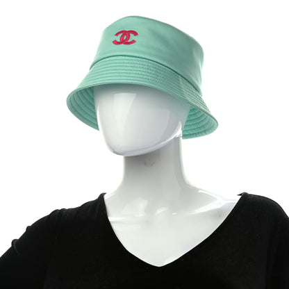 Chanel Cotton CC Cloche Bucket Hat S Turquoise Fuchsia 2 of 9