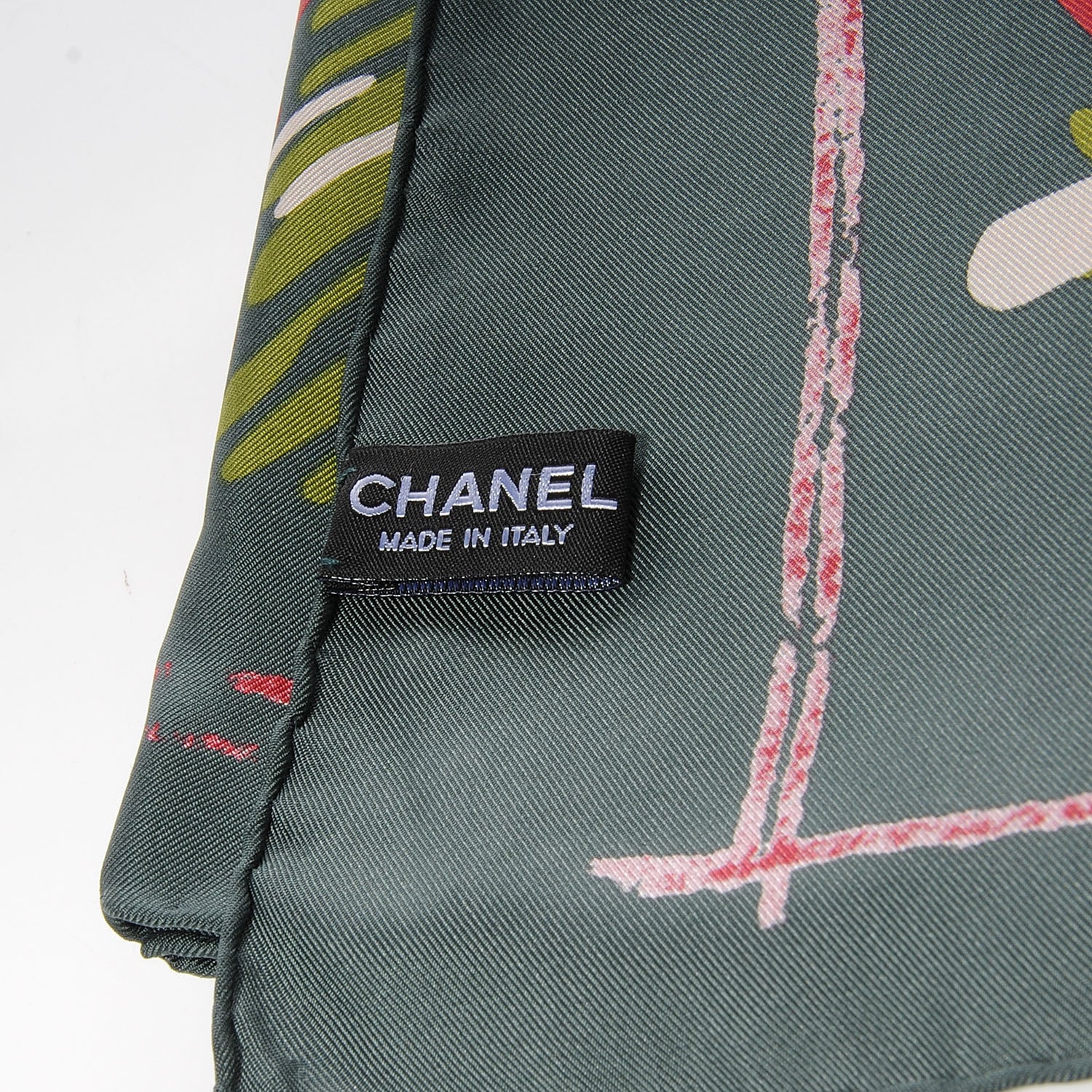 Chanel Silk CC Thistle Square Scarf 4 of 5