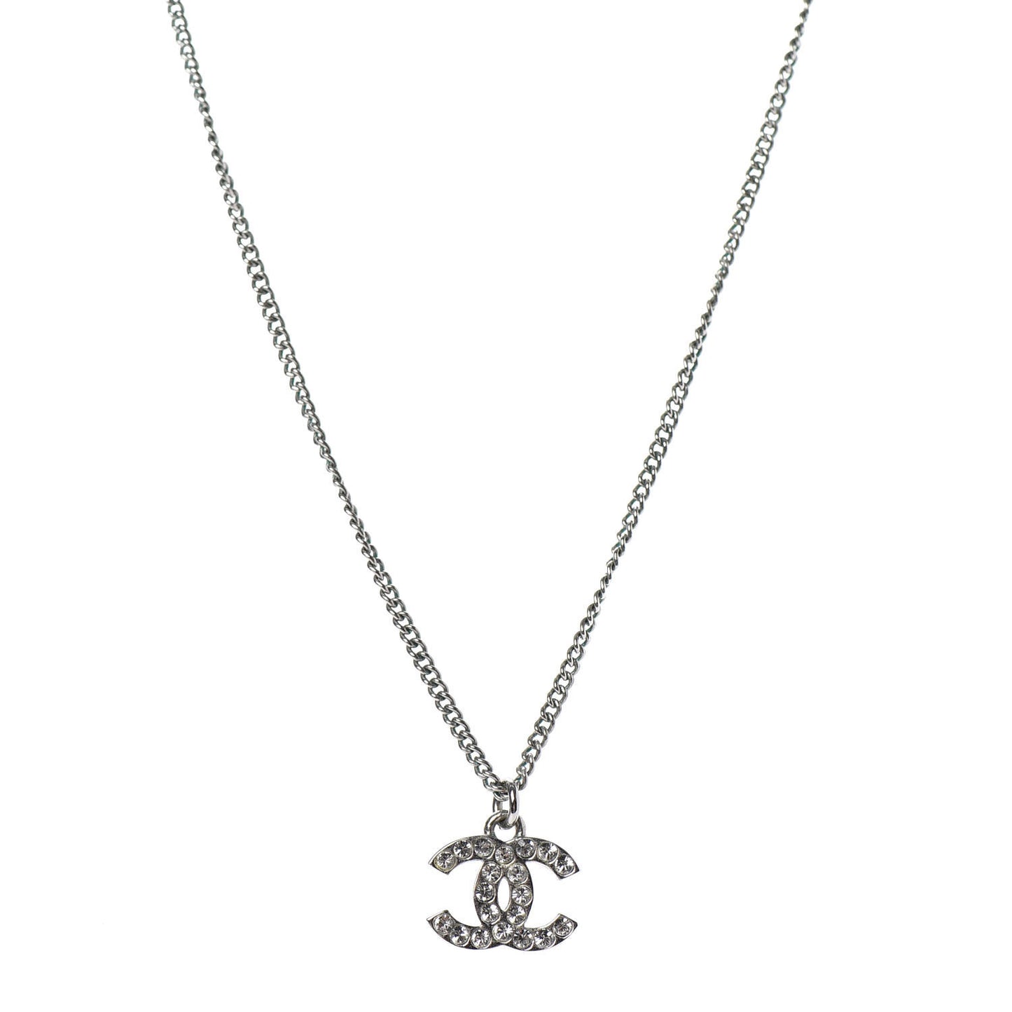 Crystal CC Necklace Silver