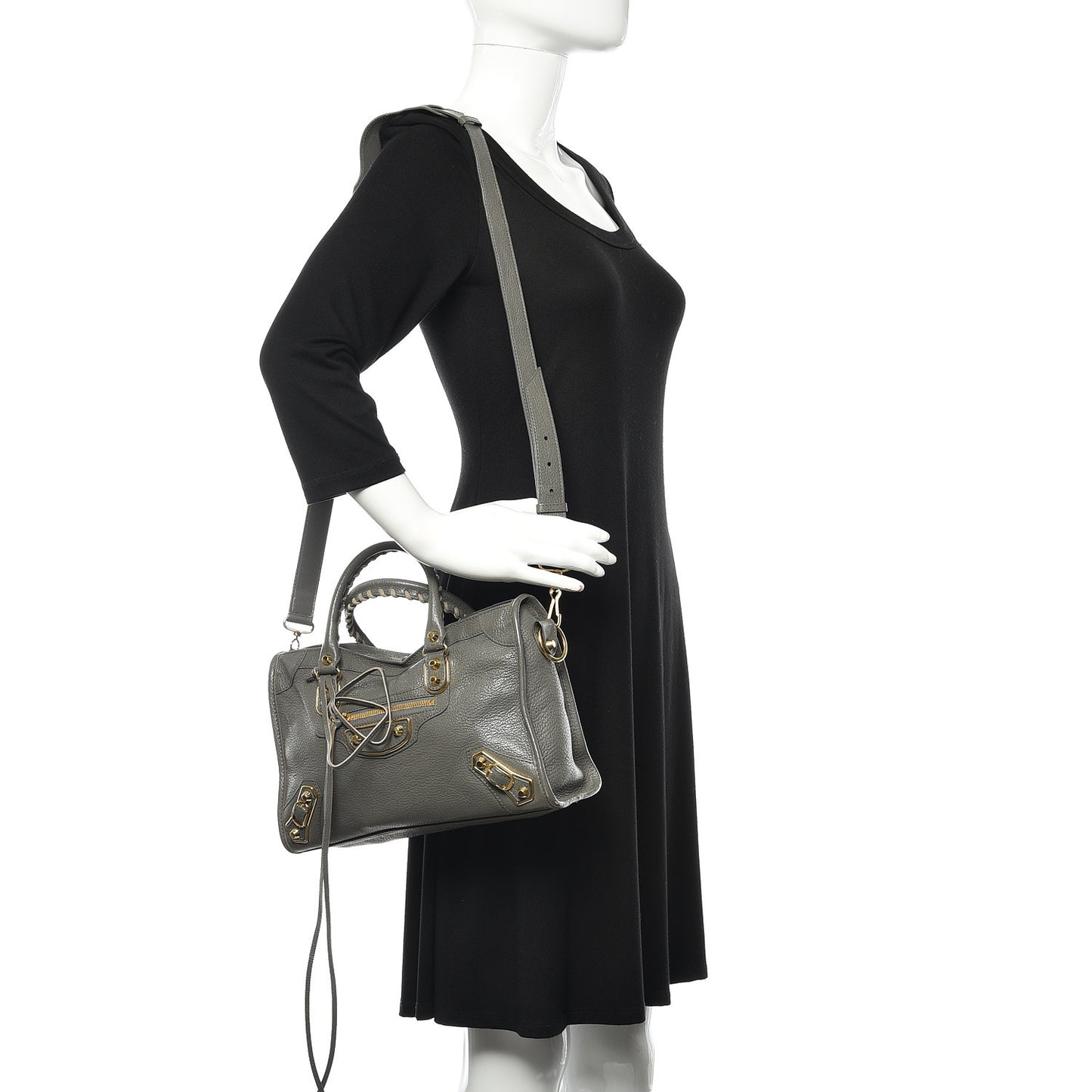 Chevre Gold Metallic Edge Hardware S City Gris Acier