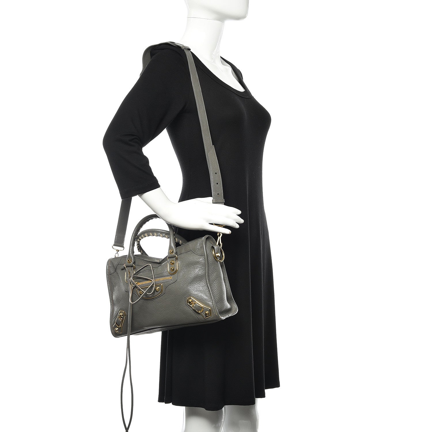 Balenciaga Chevre Gold Metallic Edge Hardware S City Gris Acier 2 of 12