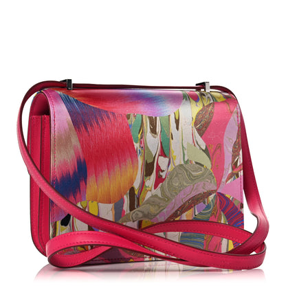 Hermes Swift Silk Marble Printed Constance 18 Rose Azalee Rose Mexico 3 of 10