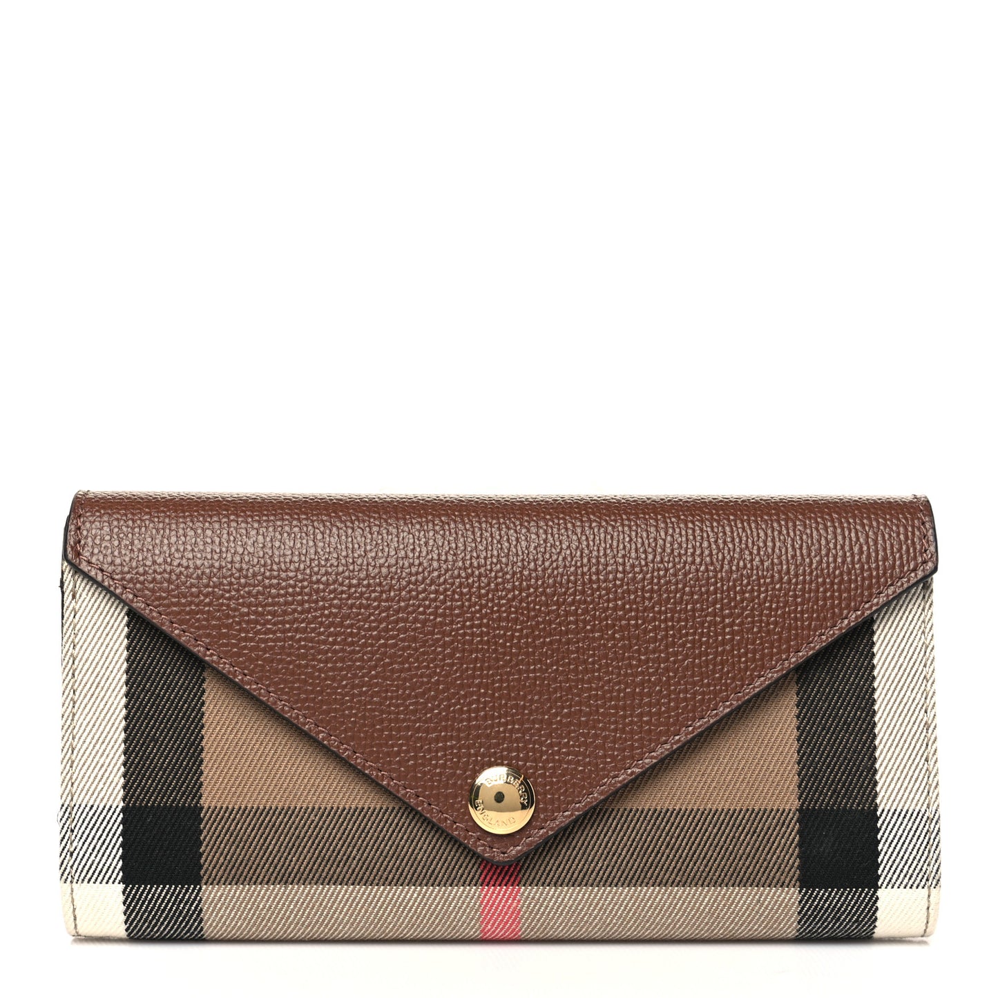 Vintage Check Grain Calfskin Halton Wallet Tan