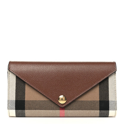 Burberry Vintage Check Grain Calfskin Halton Wallet Tan 1 of 8