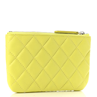Chanel Lambskin Quilted Small Cosmetic Case Neon Yellow 3 of 9