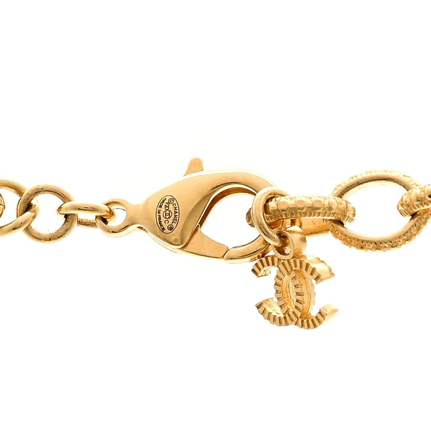 Chanel CC Padlock ID Dog Tag Charm Necklace Gold 4 of 5