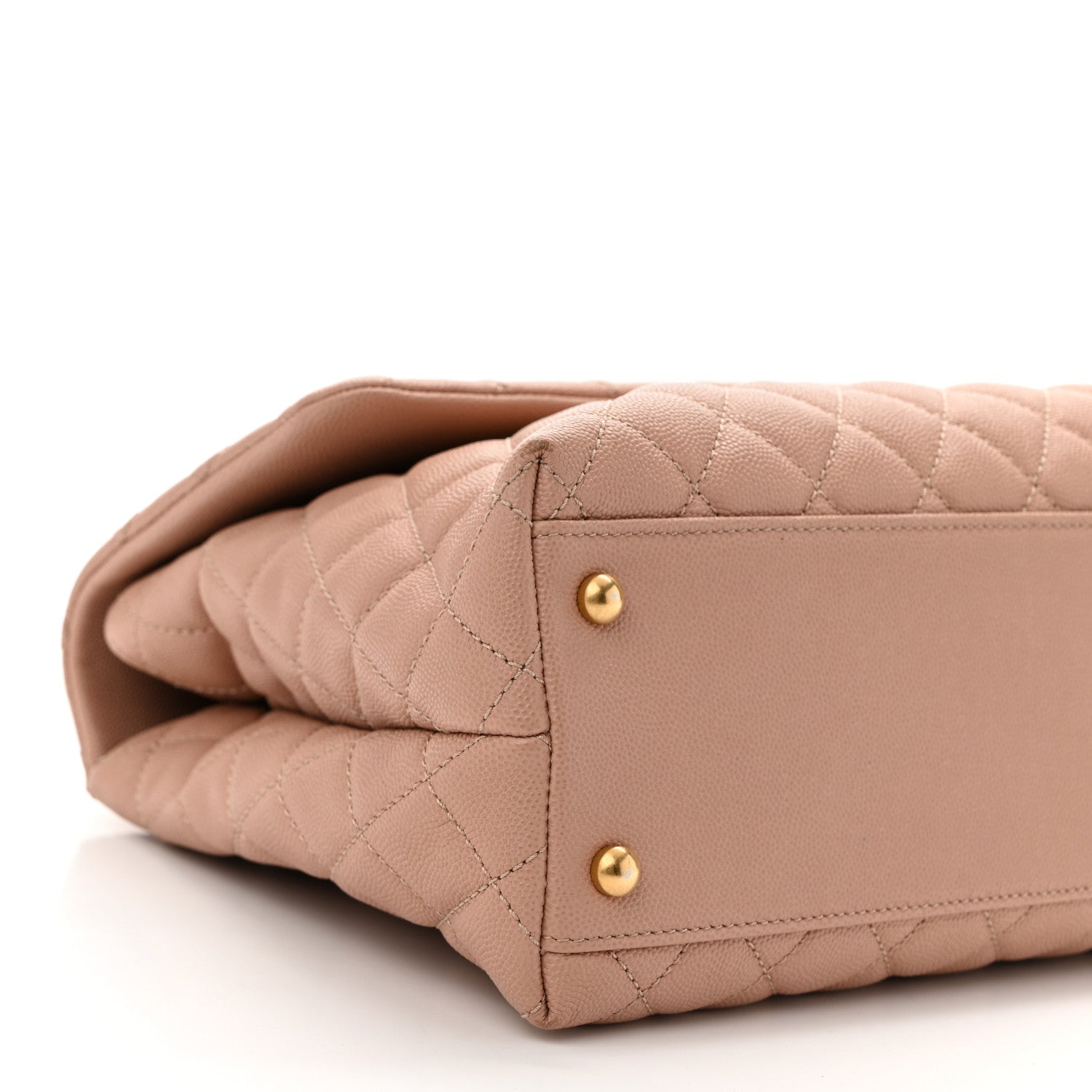 Chanel Caviar Quilted Medium Coco Handle Flap Beige 9 of 10