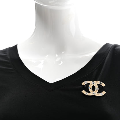 Chanel Baguette Crystal Logo CC Brooch Gold 2 of 7