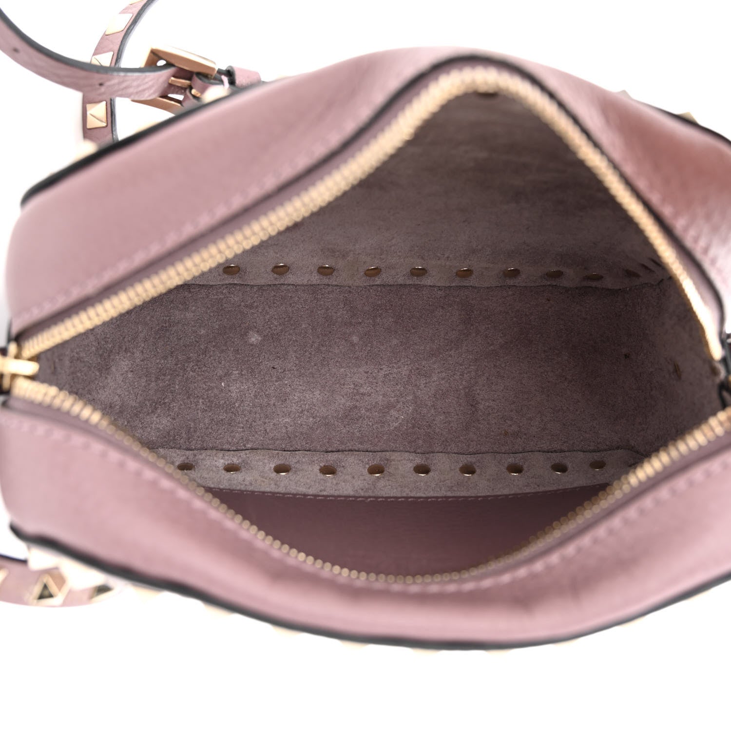 Valentino Garavani Pebbled Calfskin Rockstud Camera Crossbody Bag Dark Mauve 4 of 9