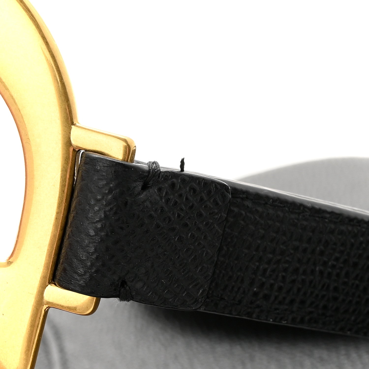 Christian Dior Grained Calfskin Saddle Bag With Strap Black 9 of 10