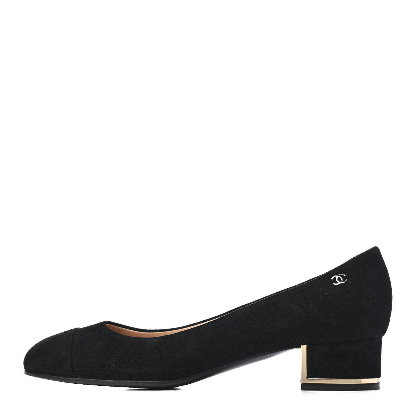 Suede CC Cap Toe Pumps 38.5 Black