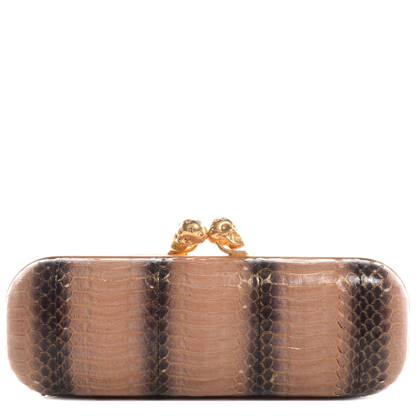 Cobra Twin Skull Box Clutch Blush Black