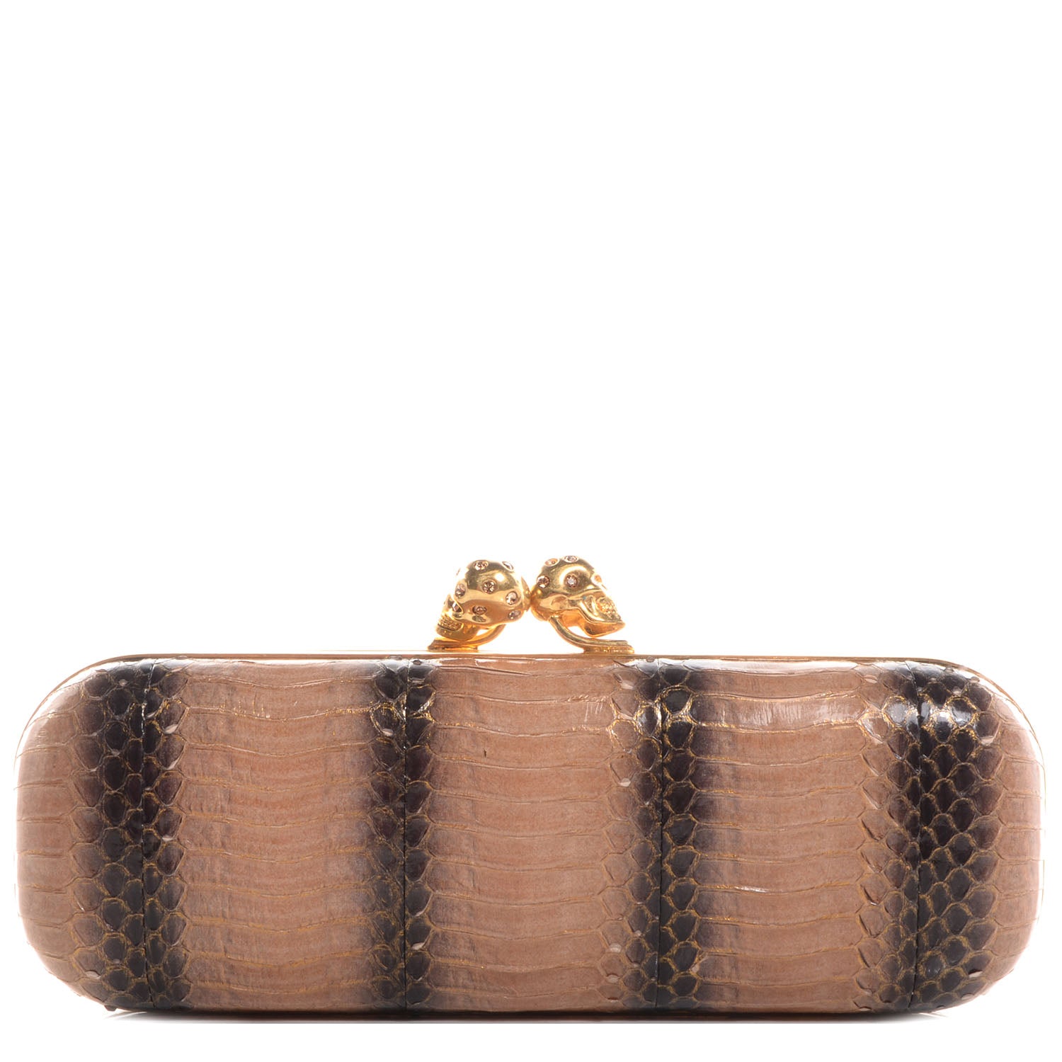Alexander McQueen Cobra Twin Skull Box Clutch Blush Black 1 of 7