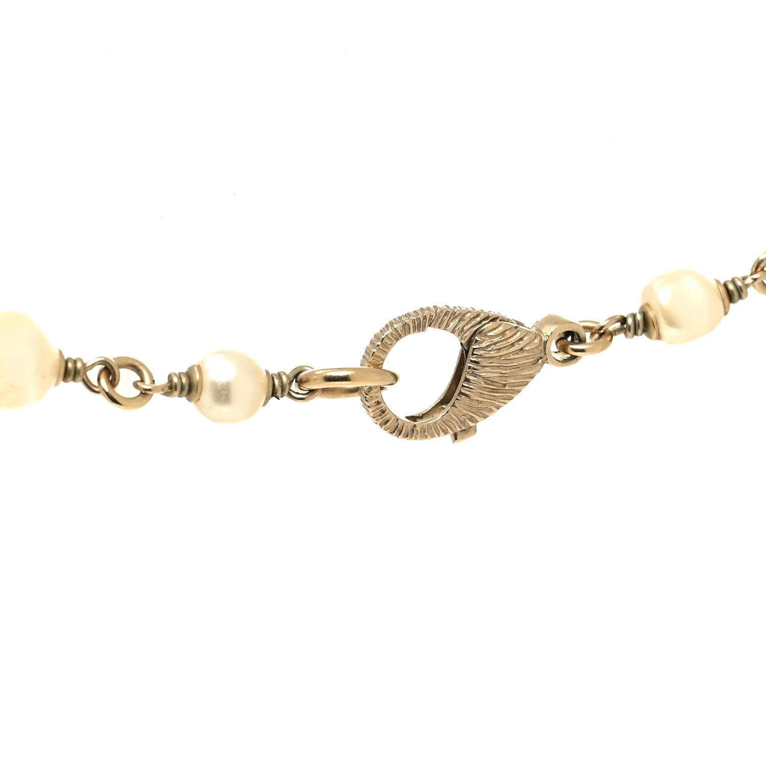 Chanel Pearl CC Flower Long Necklace White Gold 4 of 5