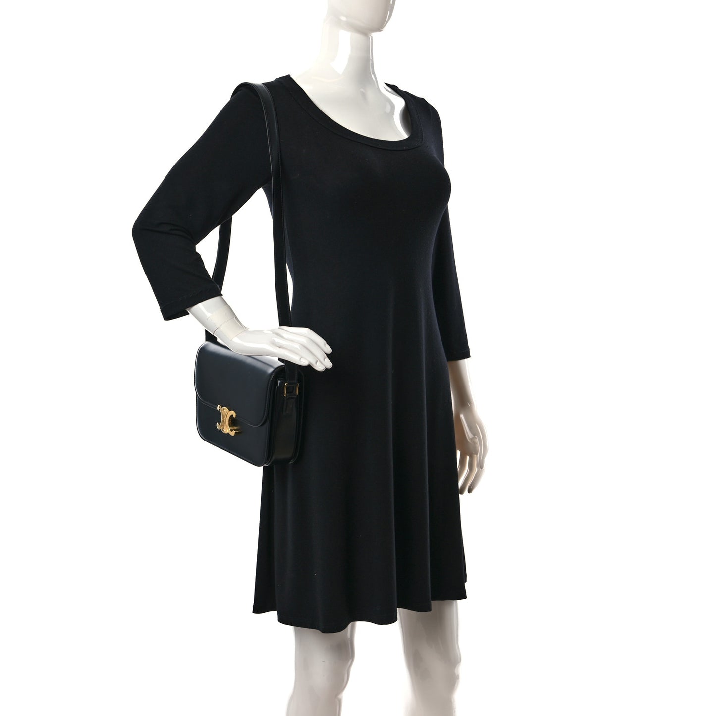 Shiny Calfskin Medium Triomphe Black