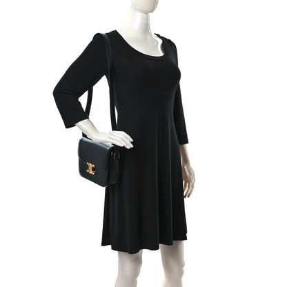 Celine Shiny Calfskin Medium Triomphe Black 2 of 8