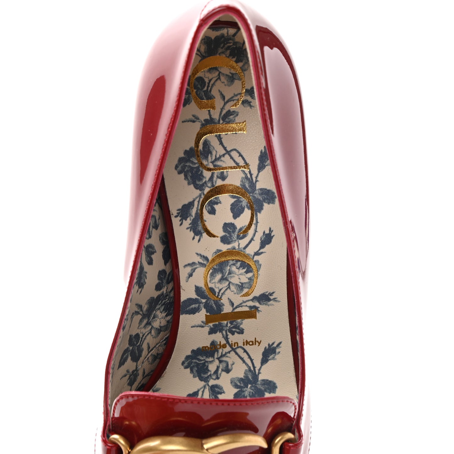 Vernice GG Victoire 55mm Loafer Pumps 37.5 Hibiscus Red