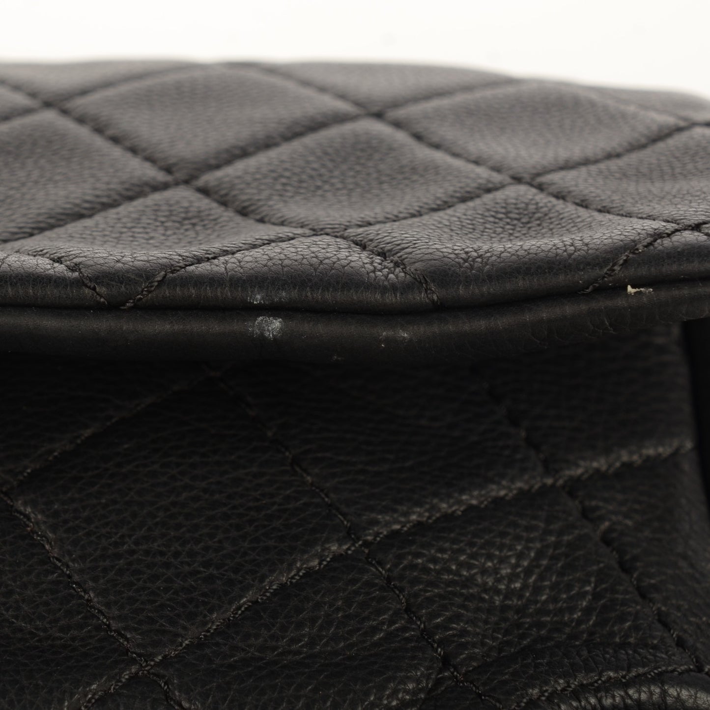 Calfskin Quilted CC Curvy Flap Black