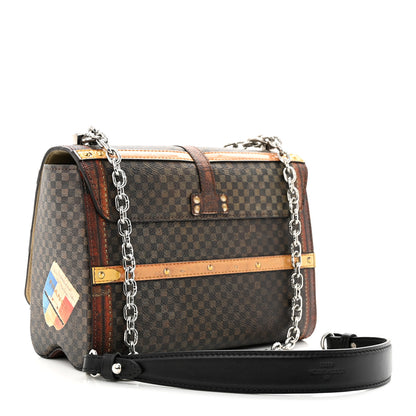Louis Vuitton Transformed Damier Ebene Time Trunk Twist Shoulder Bag MM Black 3 of 10