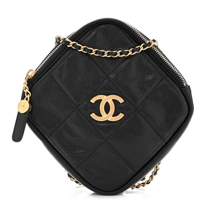 Chanel Caviar Quilted Diamond Clutch With Chain Black 1 of 10