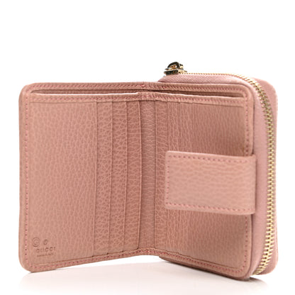Gucci Monogram Dollar Calfskin Zip Around French Flap Wallet Beige Ebony Soft Pink 5 of 11