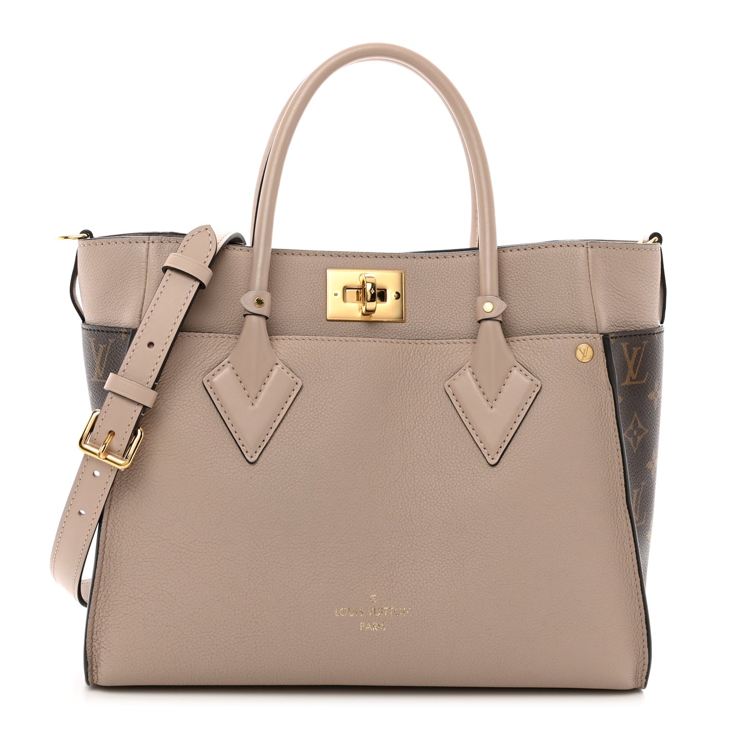 Calfskin Monogram On My Side Greige