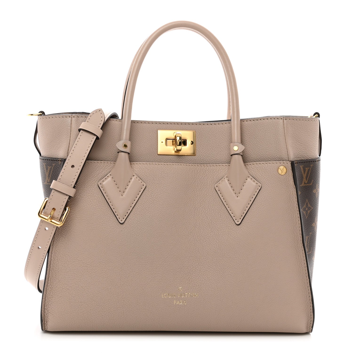 Louis Vuitton Calfskin Monogram On My Side Greige 1 of 9