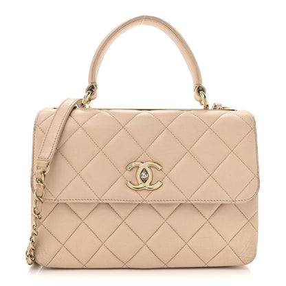 Chanel Lambskin Quilted Small Trendy CC Dual Handle Flap Bag Beige 1 of 20