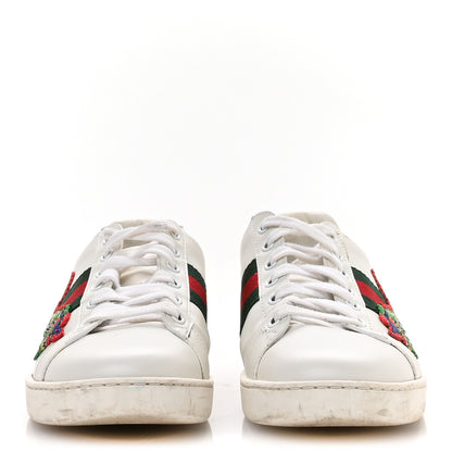Gucci Calfskin Ayers Dragon Embroidered Womens Ace Sneakers 38 White 3 of 8