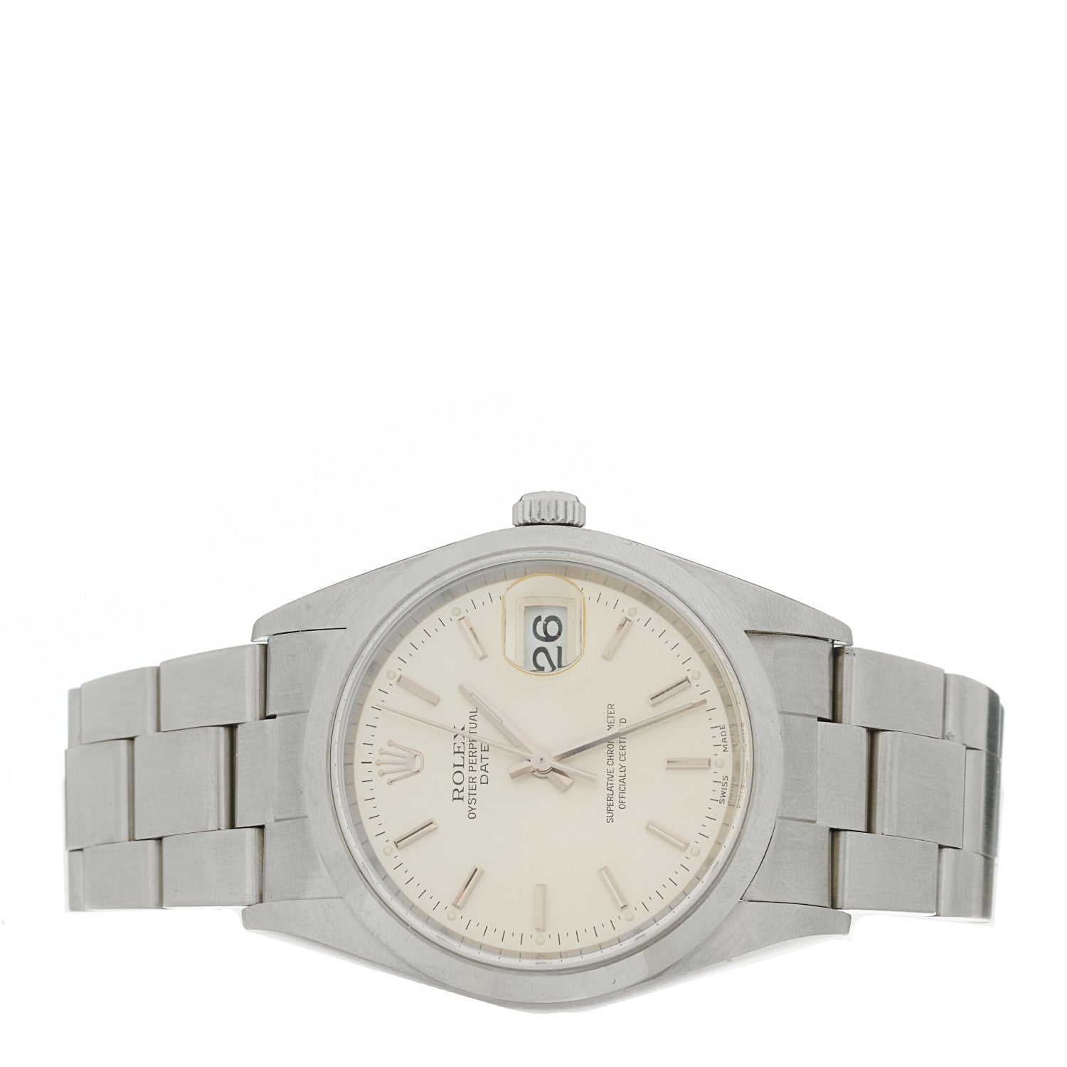 Rolex Stainless Steel 34mm Oyster Perpertual Date Watch Silver 15200 2 of 4