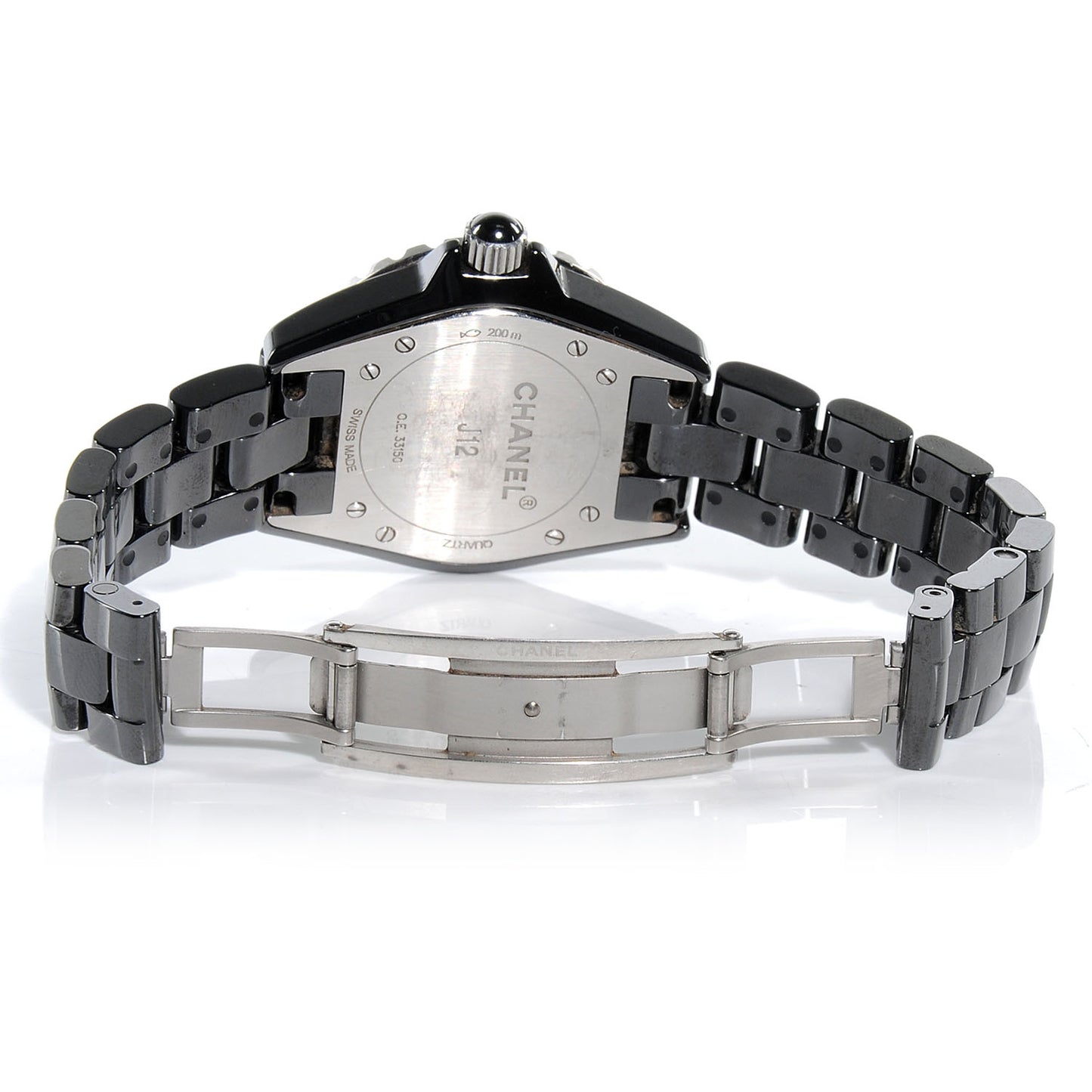 Stainless Steel Ceramic 33mm J12 Quartz Watch Black