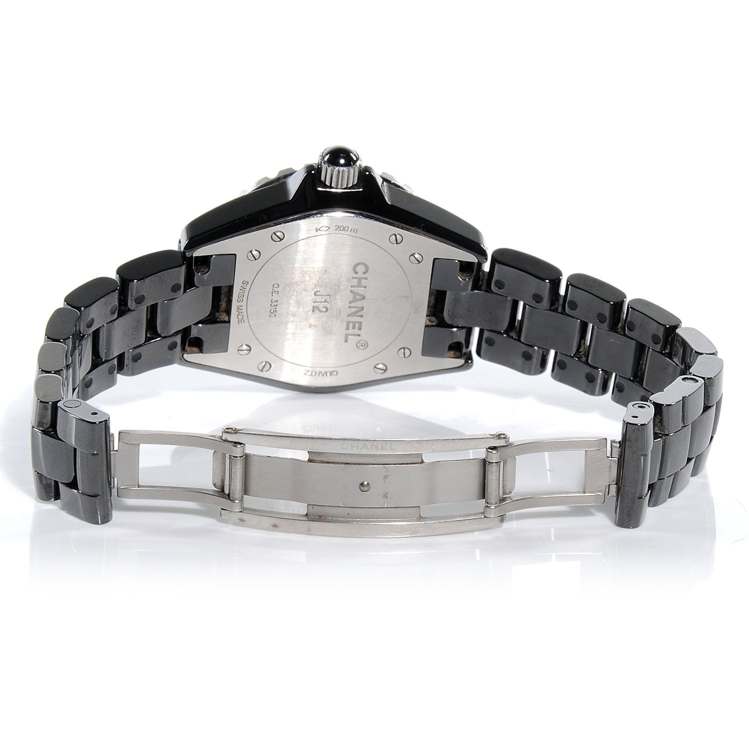 Chanel Stainless Steel Ceramic 33mm J12 Quartz Watch Black 3 of 5