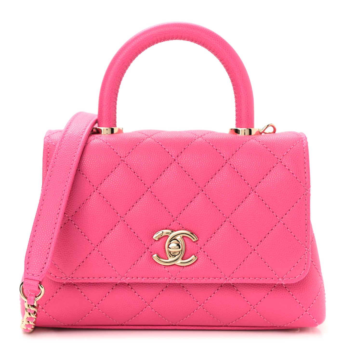 Caviar Quilted Extra Mini Coco Handle Flap Rose