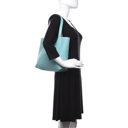 Hermes Veau Sikkim Swift Double Sens 30 Reversible Tote Gris Perle Colvert Bleu Atoll 2 of 17