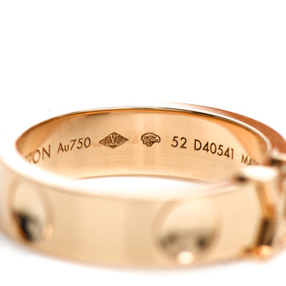 Louis Vuitton 18K Yellow Gold Empreinte LV Ring 52 6 4 of 5