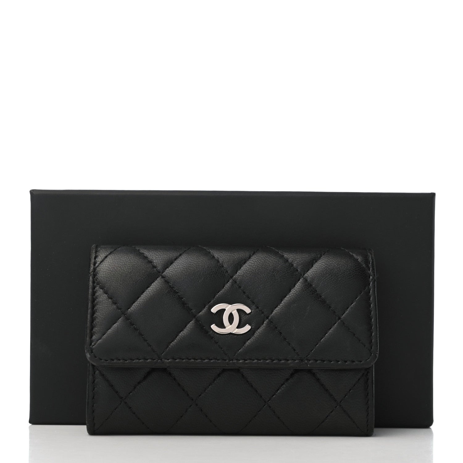 Chanel Lambskin Quilted Flap Card Holder Black 8 of 8