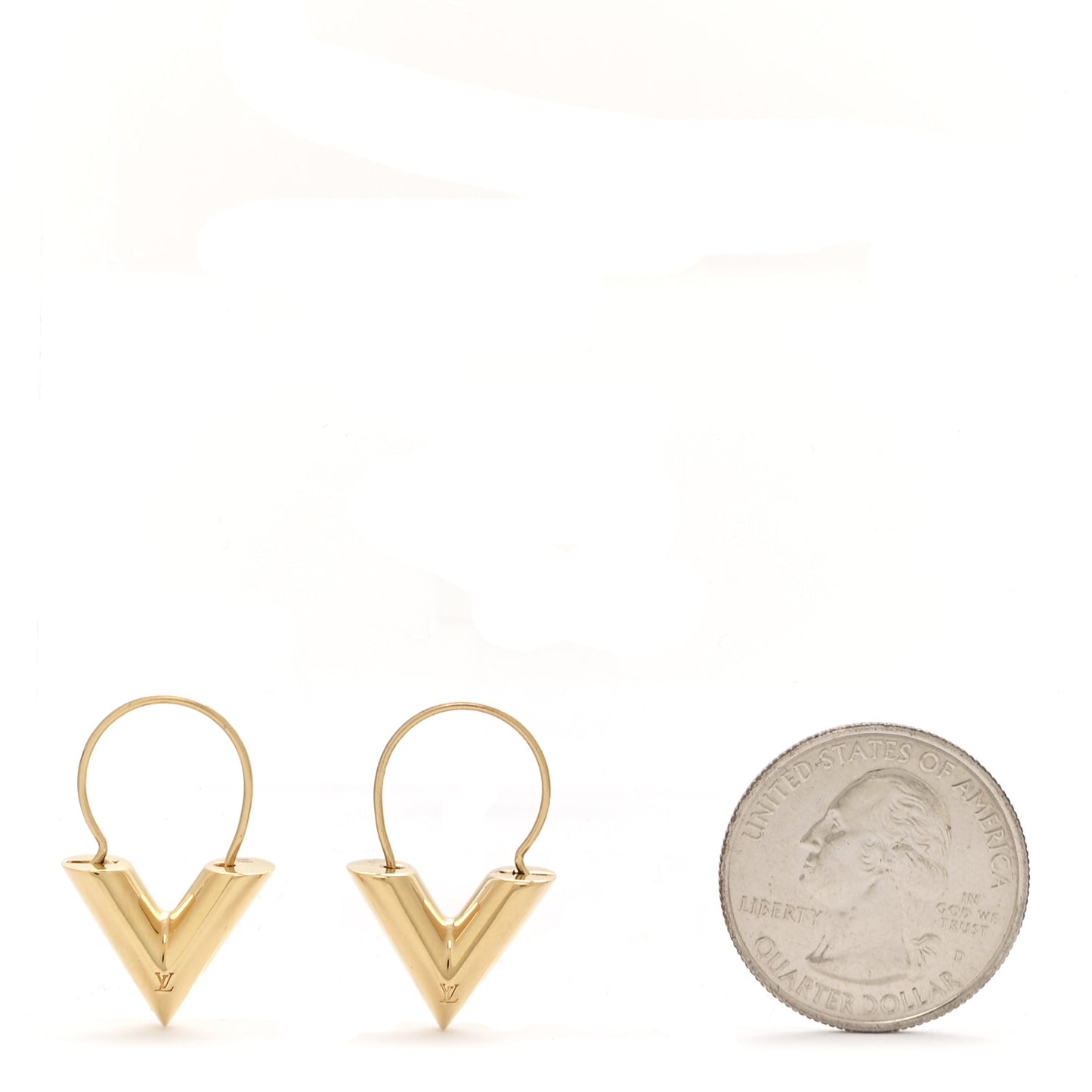 Brass Essential V Hoop Earrings Gold