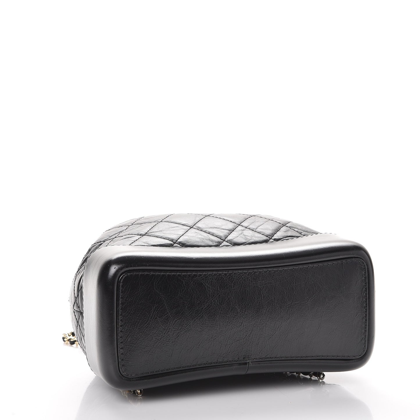 Aged Calfskin Quilted Gabrielle Backpack Black