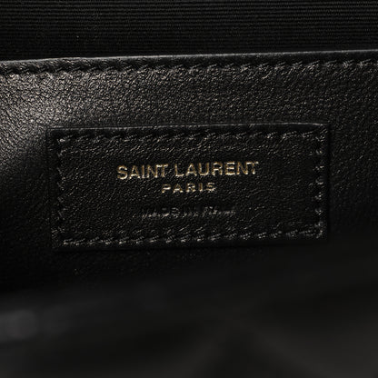Saint Laurent Lambskin Mixed Matelasse Triquilt Medium Monogram Satchel Black 6 of 9