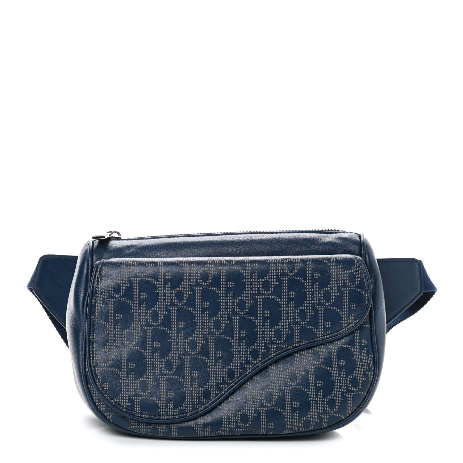 Christian Dior Galaxy Calfskin Oblique World Tour Saddle Belt Bag Navy Blue 1 of 13