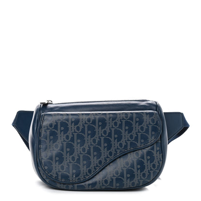 Christian Dior Galaxy Calfskin Oblique World Tour Saddle Belt Bag Navy Blue 1 of 13
