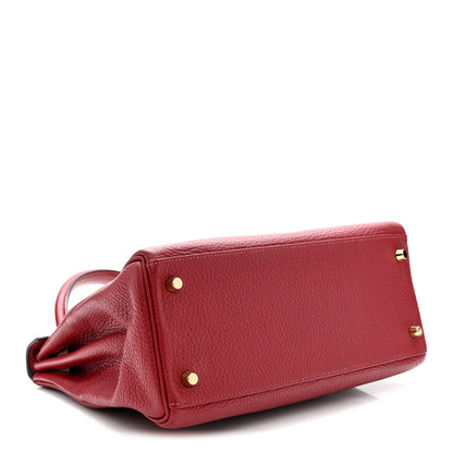 Hermes Taurillon Clemence Kelly Retourne 28 Rouge Grenat 4 of 14